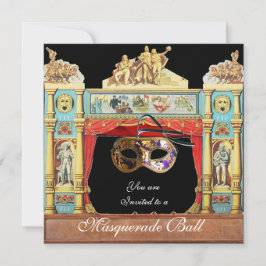 マーディ・グラ・マスカレード・ボール・マスク・シアター・ステージ 招待状