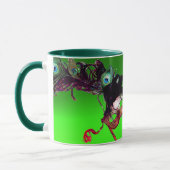 マーディ・グラ・マスク 緑のエメラルド宝石 マグカップ (左)