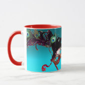 マーディ・グラ・マスク  青い宝石 マグカップ (左)