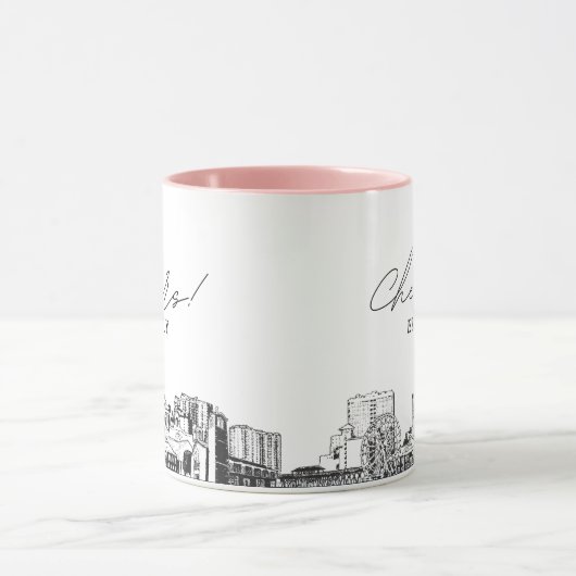 マートルパーソナライズされたビーチ結婚ズコーヒーマグ マグカップ (中央)