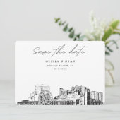 マートルビーチの結婚式 スカイライン 保存日付 招待状 (スタンド正面)