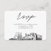 マートルビーチの結婚式 ミニマル スケッチ RSVP エンクロージャーカード (正面)