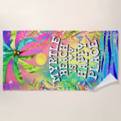 マートルビーチはマイハッピープレイスビーチタオル ビーチタオル (正面)