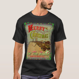 マートルビーチクリスマスアットザビーチヴィンテージアート Tシャツ