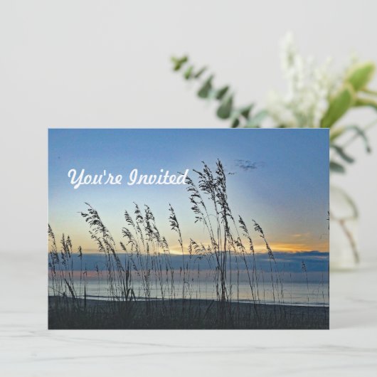 マートルビーチグラスサンライズフォト誕生日 招待状 (スタンド正面)