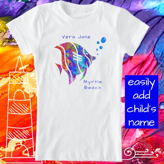 マートルビーチサウスカロライナのサンフィッシュと名前 Tシャツ