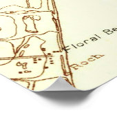 マートルビーチサウスカロライナのヴィンテージの地図（1937年） ポスター (角)