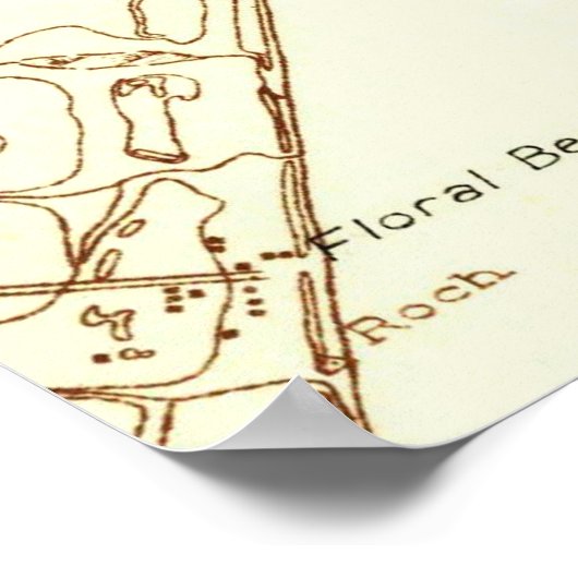 マートルビーチサウスカロライナのヴィンテージの地図(1937年) ポスター (角)