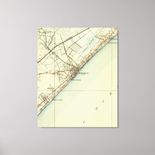 マートルビーチサウスカロライナのヴィンテージの地図（1940年） キャンバスプリント (正面)