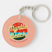 マートルビーチサウスカロライナレトロサンセット キーホルダー (裏面)
