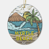 マートルビーチサウスカロライナヴィンテージ セラミックオーナメント (左)