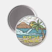 マートルビーチサウスカロライナヴィンテージ マグネット (正面/裏面)