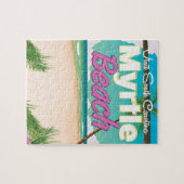 マートルビーチサウスカロライナ旅行ポスター ジグソーパズル (横)