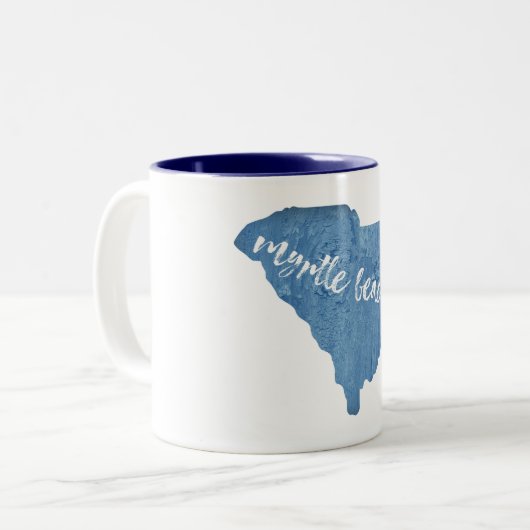 マートルビーチサウスカロライナ木目 ツートーンマグカップ (正面左)