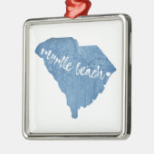 マートルビーチサウスカロライナ木目 メタルオーナメント (左)