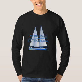 マートルビーチサウスカロライナ航海のセーロボートボート Tシャツ