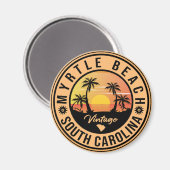 マートルビーチサウスカロライナ – ヴィンテージ60sお土産 マグネット (正面/裏面)