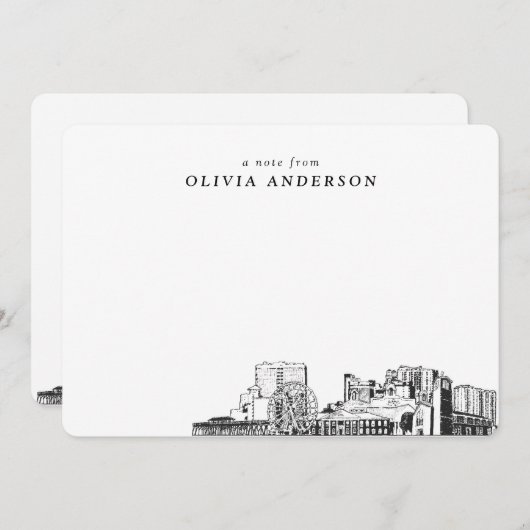 マートルビーチパーソナライズされたスケッチノートカード ノートカード (正面/裏面)