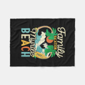 マートルビーチファミリーバケーション2023マッチングレトロC フリースブランケット (正面(横))