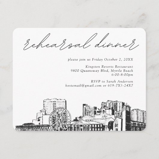マートルビーチリハーサル招待状エンクロージャカード エンクロージャーカード (正面)