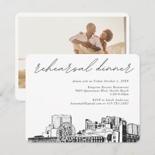 マートルビーチリハーサル招待状エンクロージャカード エンクロージャーカード (正面/裏面)