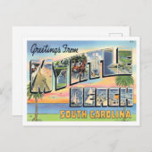 マートルビーチ、サウスカロライナヴィンテージビッグ・レター ポストカード (正面/裏面)