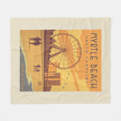 マートルビーチ | サウスカロライナ フリースブランケット (正面(横))