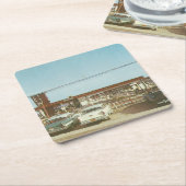 マートルビーチ、ヴィンテージビュー スクエアペーパーコースター (アングル)