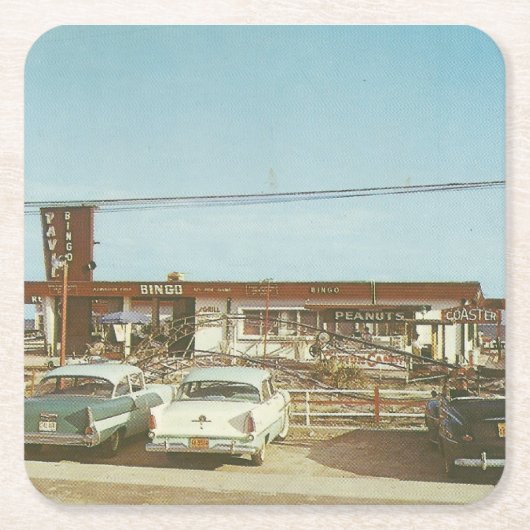 マートルビーチ、ヴィンテージビュー スクエアペーパーコースター (正面)