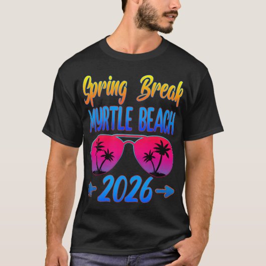 マートルビーチ 春休み 2026 サングラス ビーチ 休暇 Tシャツ (正面)