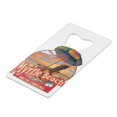 マートルビーチSCビーチシーンデザイン クレジットカード栓抜き (正面アングル)