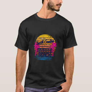 マートルビーチWサンセットパームツリーズシーグルグラフィックス Tシャツ