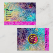 マートルモノグラムブルーターカーゼ明るい赤紫色アメジスト 名刺 (正面/裏面)