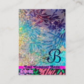 マートルモノグラム、ブルーターカーズピンク明るい赤紫色 名刺 (裏面)