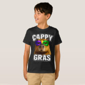 マードィ・グラスの面白いマスクカピバラミーム Tシャツ (正面フル)