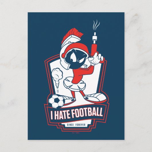 マービン・ザ・マーティアン™「サッカーが嫌い」 グラフィック ポストカード (正面)