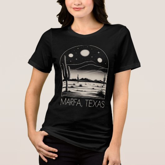 マーファ テキサス 荒野 レトロ モダン Tシャツ (正面)