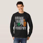 マーフィー・アイリッシュ・St patricks day・ジップのように飲む Tシャツ (正面フル)