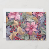 マーブとゴールドのホーリー＆アイビーお正月 シーズンカード (裏面)