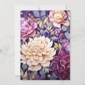 マーブとゴールドの花柄ウェディング 招待状 (裏面)