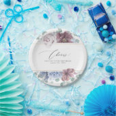 マーブとダスティーブルーのエレガントな植物 ペーパープレート (パーティー)