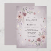 マーブのささやく花の結婚式 招待状 (正面/裏面)