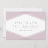 マーブのレイヤード幾何学模様 ダークパープル セーブ・ザ・デート 招待状 (正面)