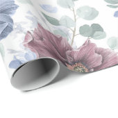 マーブアンドダスティブルーボタニカルエレガントフローラ ラッピングペーパー (ロールコーナー)