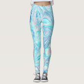 マーブカラフルライズ渦巻きパターン レギンス (正面)