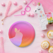 マーブバニー付きピンク ペーパープレート (パーティー)