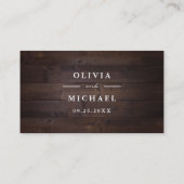 マーブパープルフローラ素朴結婚木材の詳細 プレイスカード (裏面)