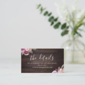 マーブパープルフローラ素朴結婚木材の詳細 プレイスカード (スタンド正面)