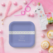 マーブピンクと白 ペーパープレート (パーティー)