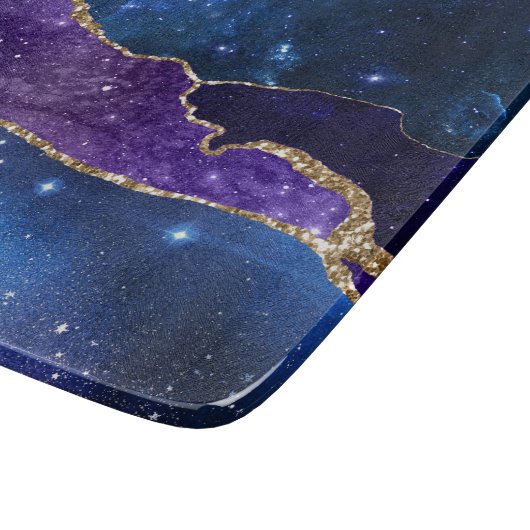 マーブフェイクルアゲートストーン銀河系スパークリ輝くー カッティングボード (角)